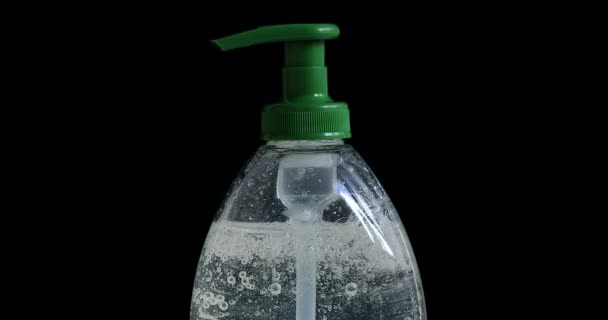 Händewaschen Zur Verhinderung Von Coronavirus Covid Konzept Steigende Seifenblasen Pumpflaschen — Stockvideo