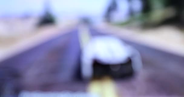 Blurred Racing Vídeo Game Background Home Conceito Jogador Close View — Vídeo de Stock