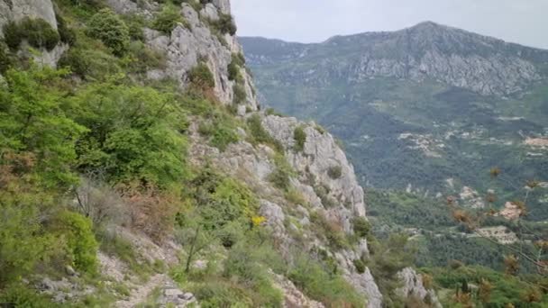 Panorama Bonito Montanhas Verdes Perto Menton Nos Alpes Maritime Sul — Vídeo de Stock