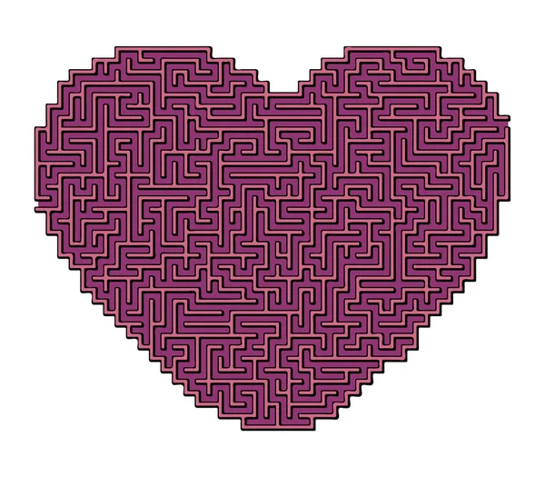 Vector Heart Maze Children — Stock Vector