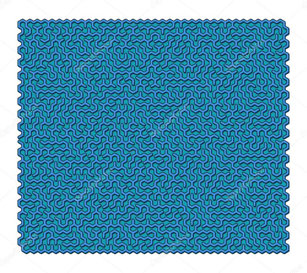 Difficult Vector Hexagonal  Maze for Children