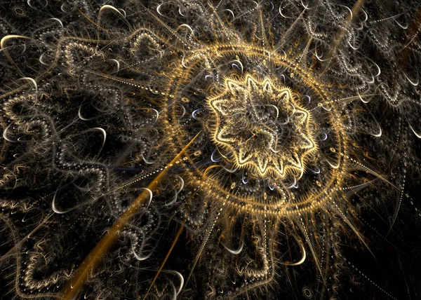 Wide Abstract Steampunk Background Fractal Art — Stock Photo, Image