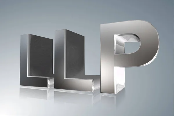 会计术语Llp有限责任合伙公司3D图像 — 图库照片
