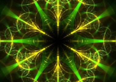 Soyut Fraktal Radyal Desen Arkaplanı - Fraktal Sanat 