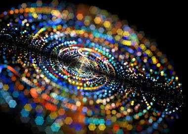 Fraktal Parlak Girdap Bokeh Arkaplanı - Fraktal Sanat