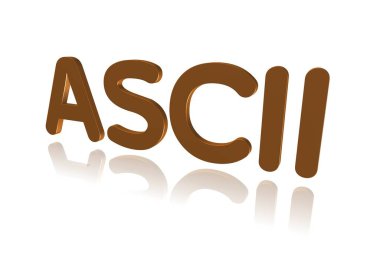 Programlama Terimi - Ascii - Bilgi Değişimi için Amerikan Standart Kodu - 3D resim