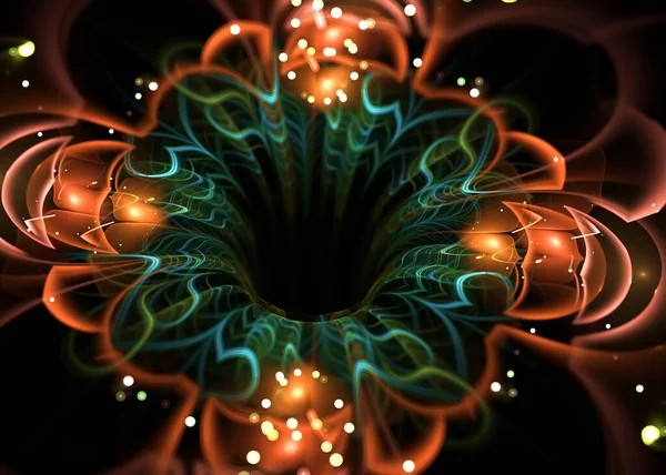 Fractal Shining Tubular Flower  -  Fractal Art - 3D image