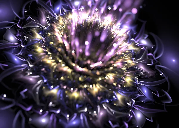 Fractal Shining Dahlia Flower  -  Fractal Art - 3D image