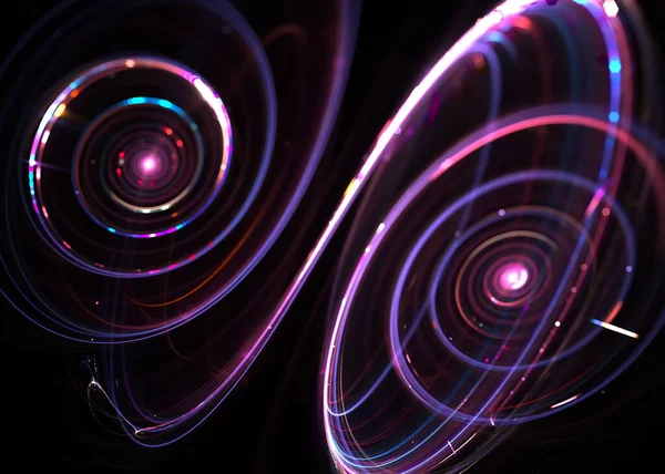 透明的螺旋光泽闪烁背景 分形艺术 — 图库照片