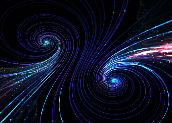 Аннотация Transparent Helix Glow Twinkle Background - Fractal Art
