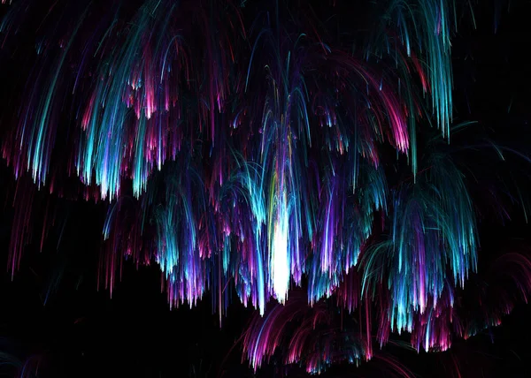 Fractal Shining Cascade Vuurwerk Achtergrond Fractal Art — Stockfoto