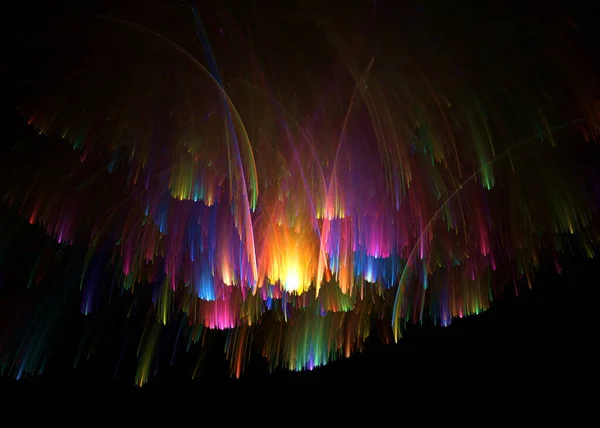フラクタル輝くカスケード花火の背景 Fractal Art — ストック写真