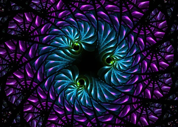 フラクタル フローラル ヘリカルの背景 Fractal Art — ストック写真