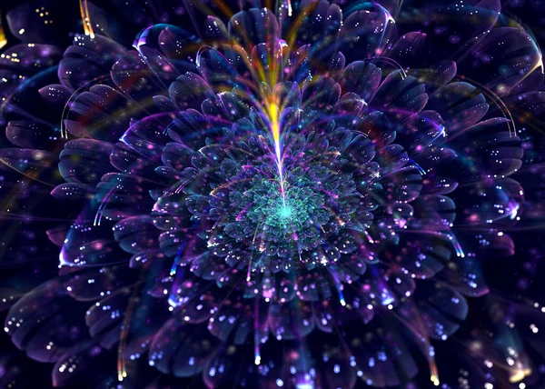 Fondo Flores Brillantes Arte Fractal — Foto de Stock