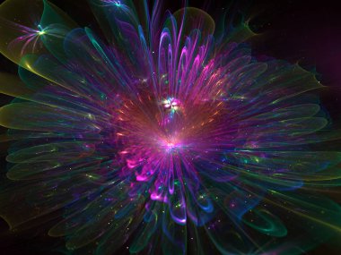 Soyut Parlak Kasımpatı - Fraktal Sanat