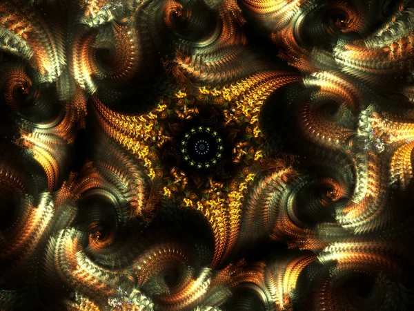 Spiral Pinnate Bakgrund Fractal Konst — Stockfoto