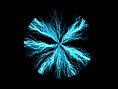 Dallanmış Yıldırım Patlaması - Cyan Ball Ateş Topu Plazması