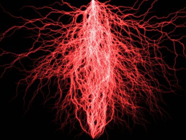 Dallanmış Yıldırım Boşalması - Kırmızı Plazma