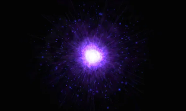 Violet Μαγευτική Έκρηξη Μαύρο Φόντο — Φωτογραφία Αρχείου