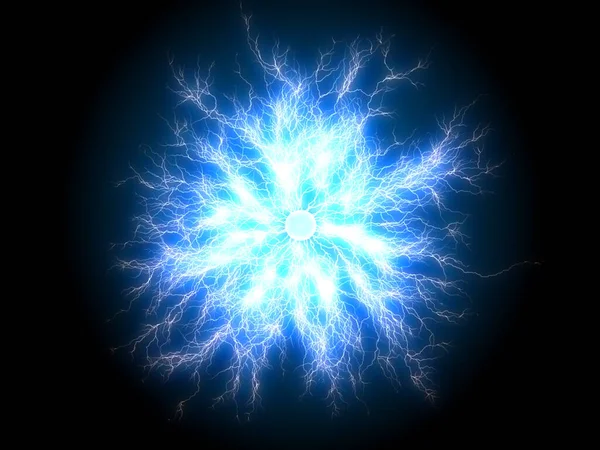 Verzweigte Blitzentladung Blue Ball Feuerball Plasma — Stockfoto