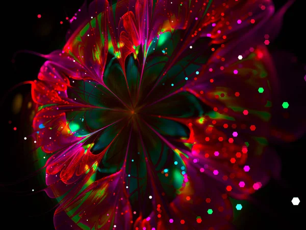 Flat Shine Blume Hintergrund Mit Bokeh Effekt Fraktale Kunst — Stockfoto
