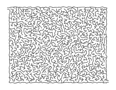 Çocuklar için Zor Vektör Siyah ve Beyaz Labirent