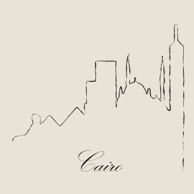 Kahire 'nin Kaligrafik Skyline' ı - Vektör İllüstrasyonu