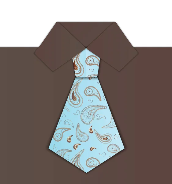 Men Tie Shirt Collar Vector Illustration — Stock Vector