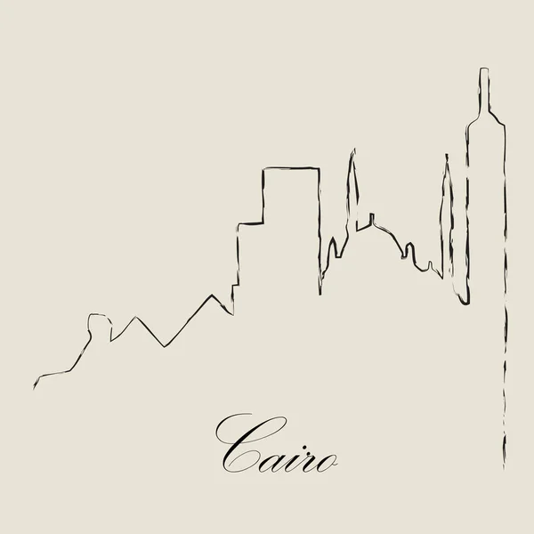 Calligraphic Skyline Cairo Vector Illustration — стоковий вектор