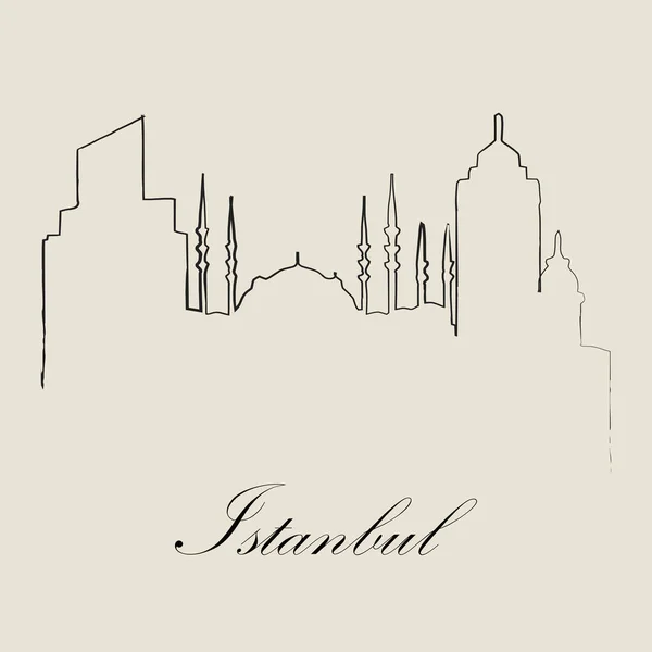 Calligraphic Skyline Istanbul Vector Illustration — стоковий вектор