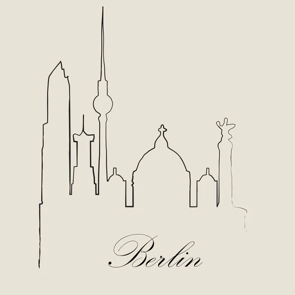 Kalligraphische Skyline Von Berlin Vektorillustration — Stockvektor