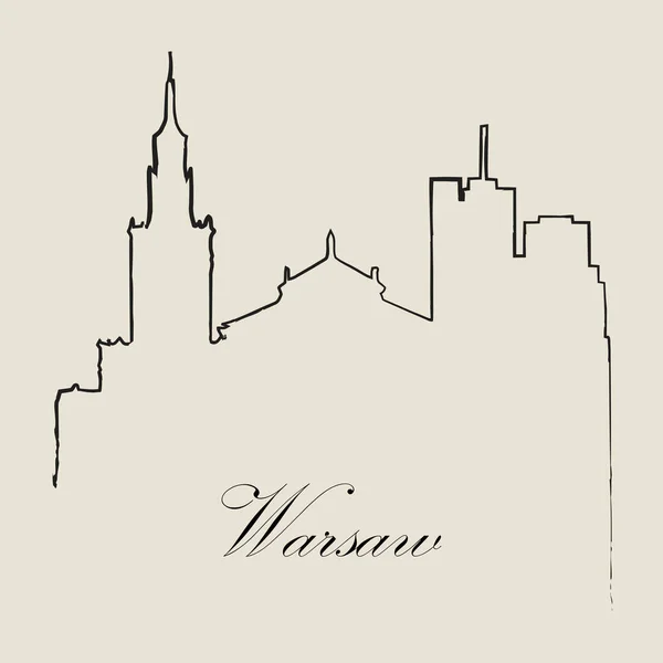 Skyline Calligraphique Varsovie Illustration Vectorielle — Image vectorielle