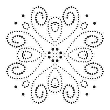 Noktalı Kolam - Alpona Tasarımı - Vektör İllüstrasyonu  