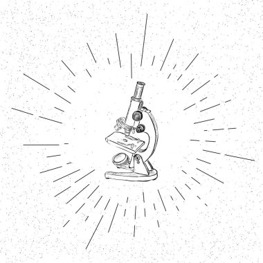 Mikroskop Sembolü - Araştırma Simgesi Konsepti - Vektör İllüstrasyonu  