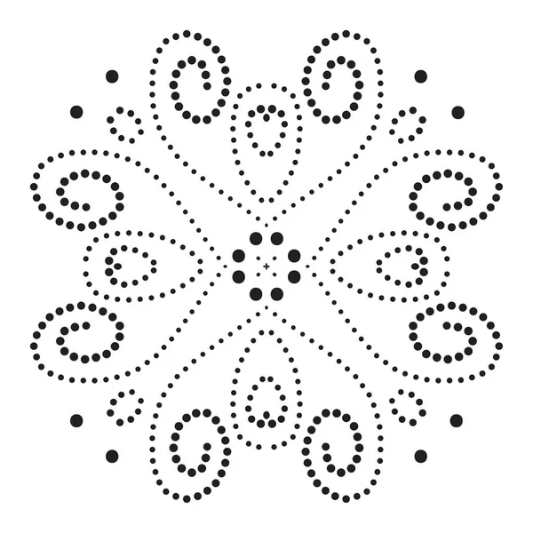 Noktalı Kolam - Alpona Tasarımı - Vektör İllüstrasyonu  