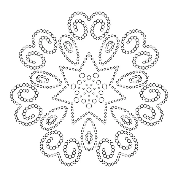 带有圆点的Kolam Alpona设计 矢量图解 — 图库矢量图片