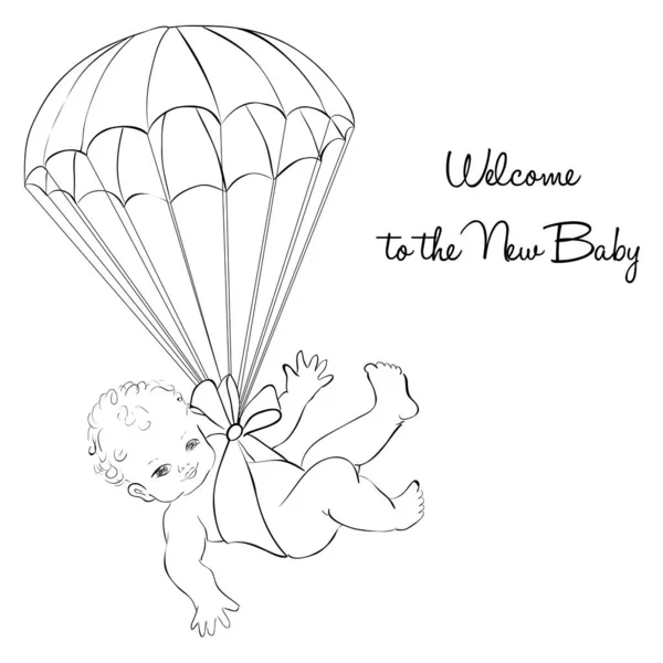 Nieuwe Baby Baby Douche Uitnodiging Wenskaart Achtergrond Vector Illustratie — Stockvector