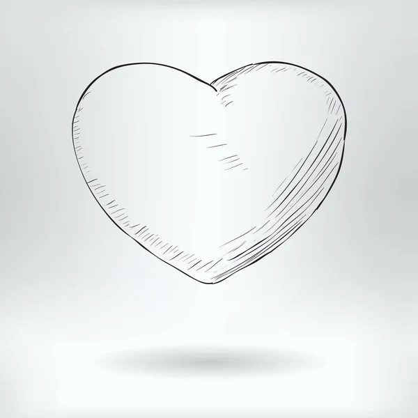Aşkın Sembolü Valentine Kalp Simgesi Konsepti Vektör Llüstrasyonu — Stok Vektör