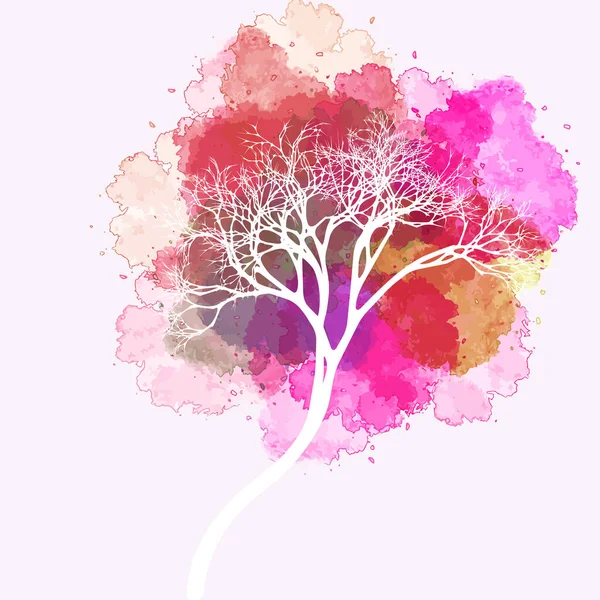 Vektor Akvarell Träd Illustration — Stock vektor