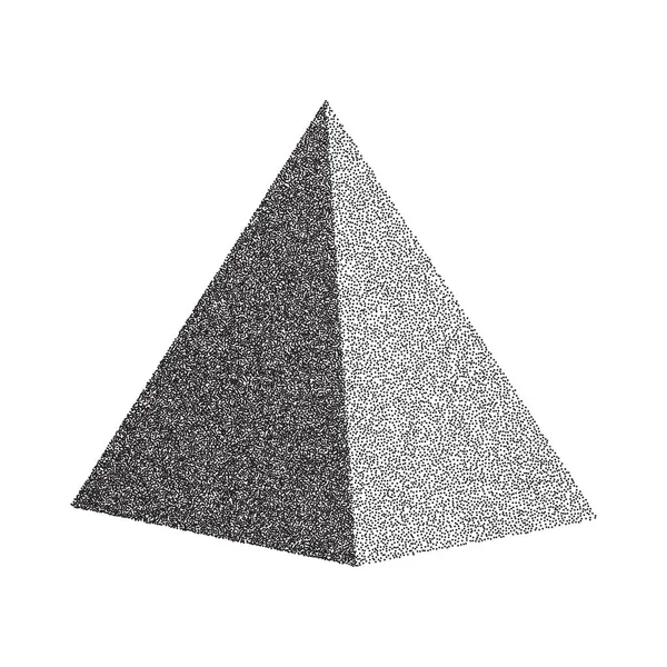 Vector Halftone Stippled Geometric Figure Illustration Quadrangular Pyramide — Stockvektor