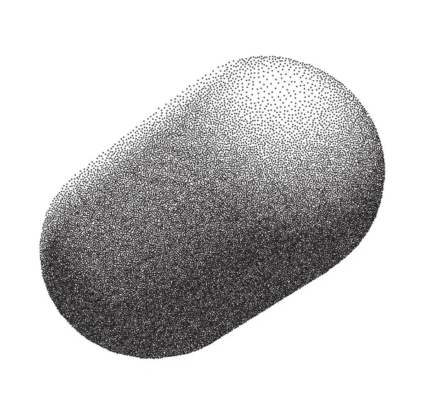 Halftone Stipped Geometric Figure Illustration Ellipsoid Capsule — 스톡 벡터
