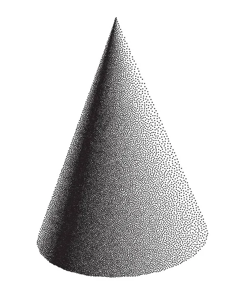 Vector Halftone Stippled Geometric Figure Illustration Kegel — Stockvektor