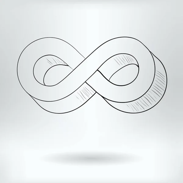 Simbolo Dell Infinito Dei Cartoni Animati Concetto Infinito Matematico Illustrazione — Vettoriale Stock