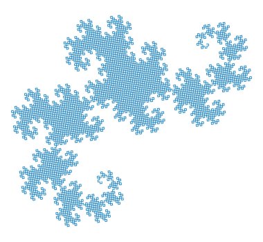 Düz Vektör Bilgisayar HarterHeighway Dragon L Sistemi Fraktal Üretim Sanatı  