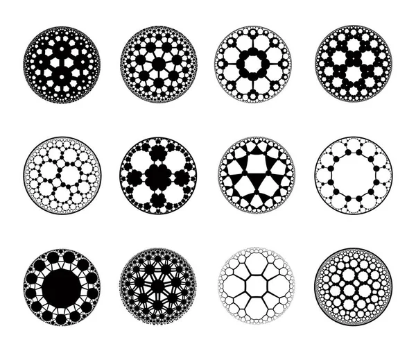 Satz Apollonischer Dichtungsfraktale Vektorillustration — Stockvektor