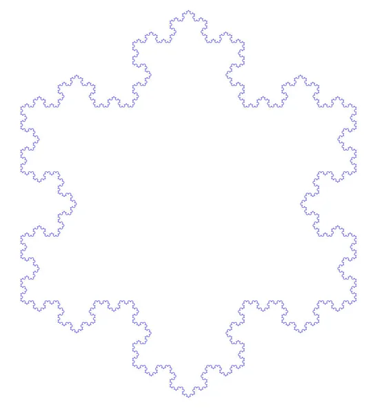 Flat Vector Computer Generated Koch Snowflake System Fractal Generativ Konst — Stock vektor