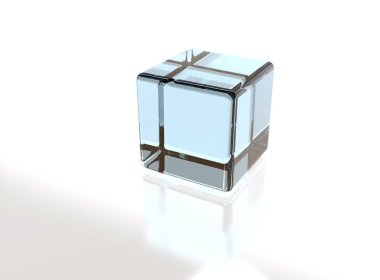 Şeffaf Buz Cam Küpü - 3d Resim Hazırlama