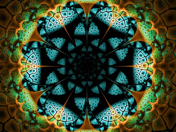 Mozaik Çiçek Arkaplanı Fraktal Sanat — Stok fotoğraf