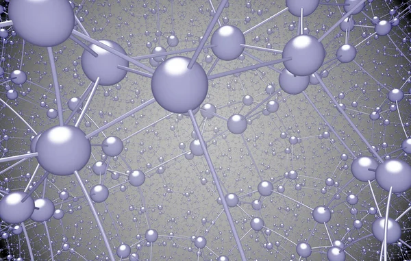 Фрактал Рендерингу Молекулярної Атомної Кристалічної Структури — стокове фото