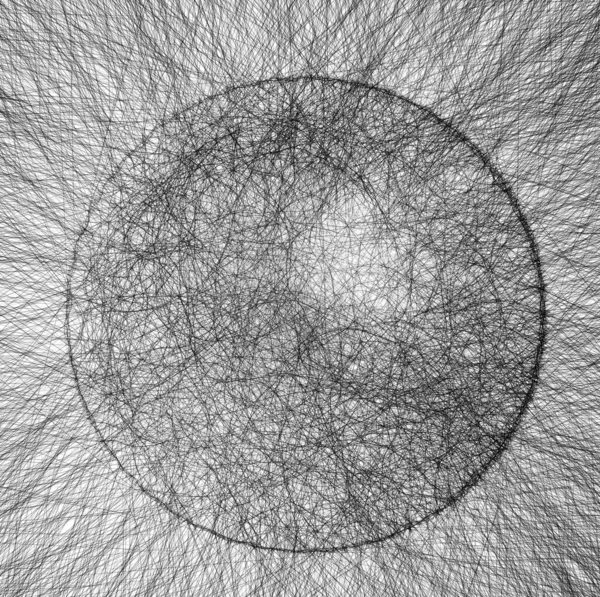 フラクタル ドローファイバー アブストラクト球状構造 Generative Art — ストック写真